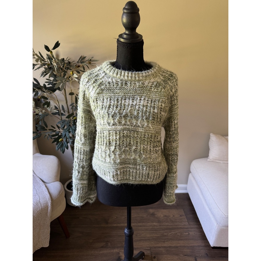 Universal Thread Sage Green Marled Chunky Knit Sweater Womens Medium Textured